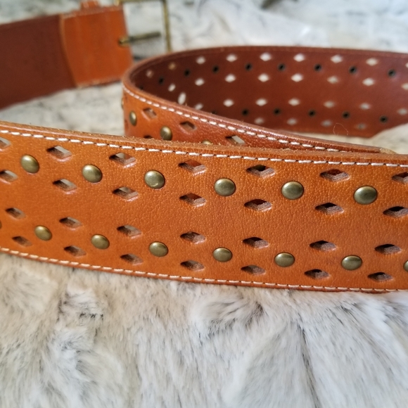 Linea Pelle Hand Tooled Leather Belt - Picture 6 of 7
